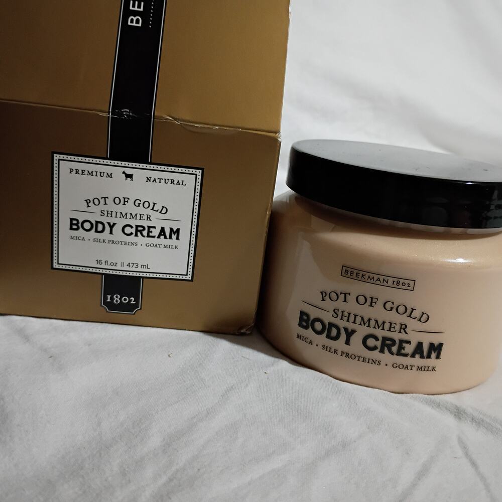 Beekman 1802 POT OF GOLD Shimmer Whipped Body Cream 16 oz Fragrance Free